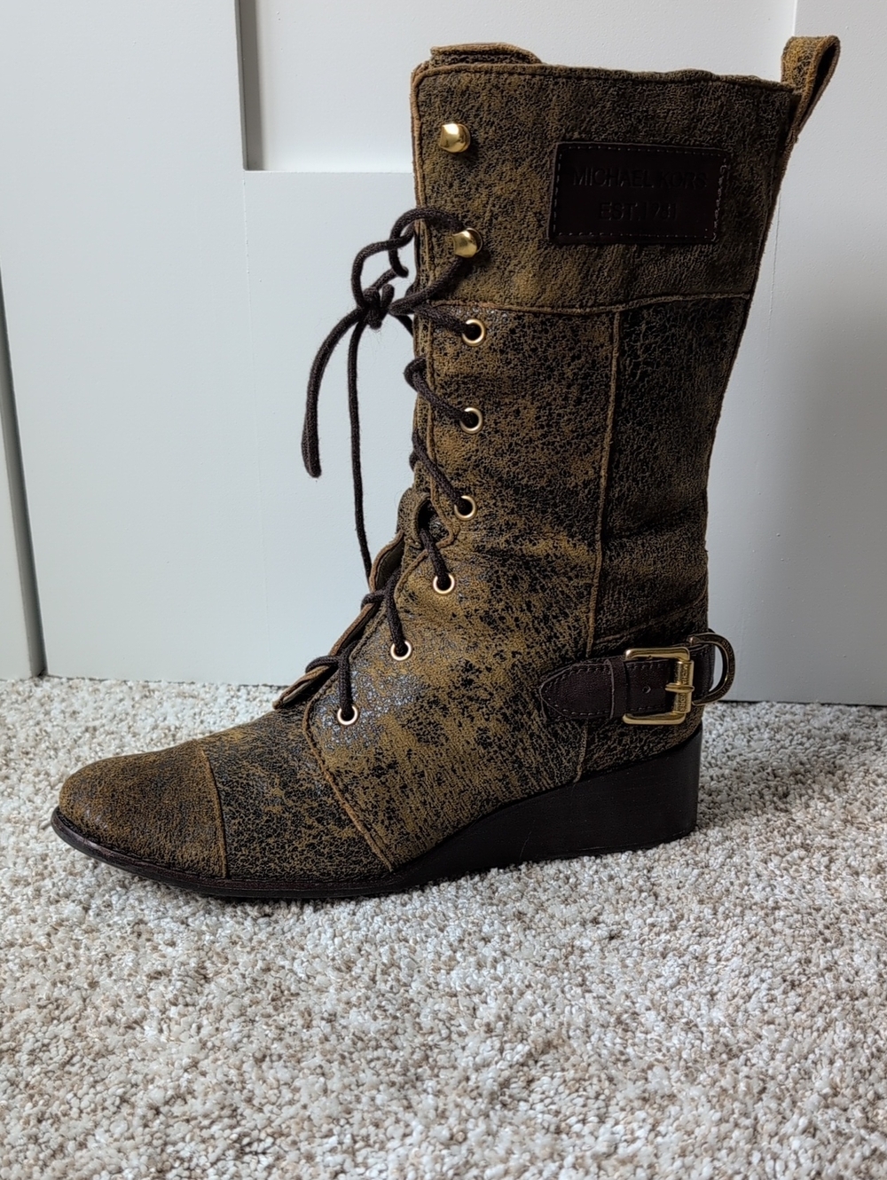 Michael Kors Lace-Up Wedge Boot